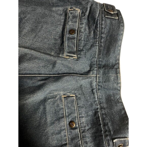 Vintage Rare Saint Laurent Sport 100% Cotton Wide Leg Jeans Size 33 Button Logos - Picture 15 of 16